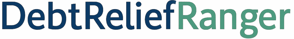 DebtReliefRanger logo in pt sans font on a transparent background.